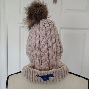 SMU Southern Methodist University Mustangs Pom Pom Cable Knit Hat